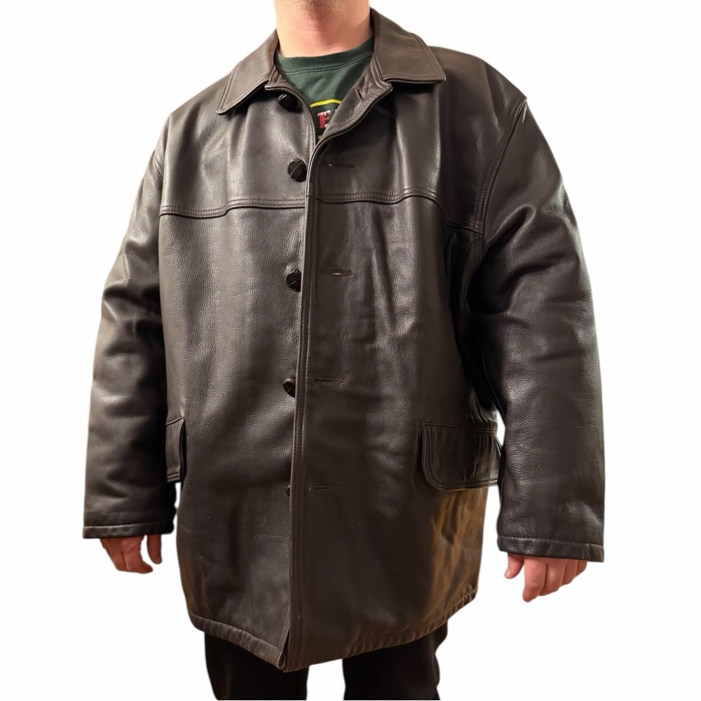 Vintage American made Men's Dark Brown Leather Coat